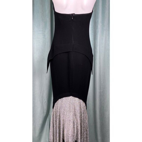 34 US 2 4 Jean Louis Sabaji Avant Garde Mermaid Crystal Mesh Evening Gown Dress - Picture 3 of 10